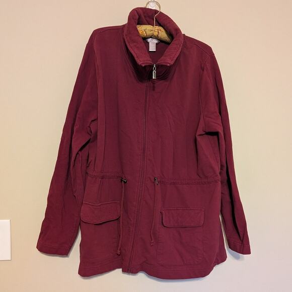 White Stag Jackets & Blazers - White Stag Cabin Core Burgandy Anorak Jacket With Pockets And Strings To Cinch